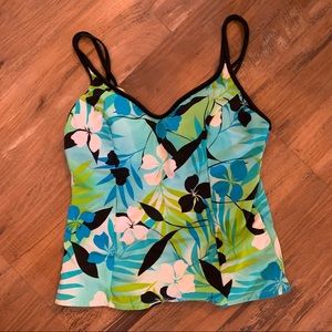 Miraclesuit size 12 l large tankini top padded chest